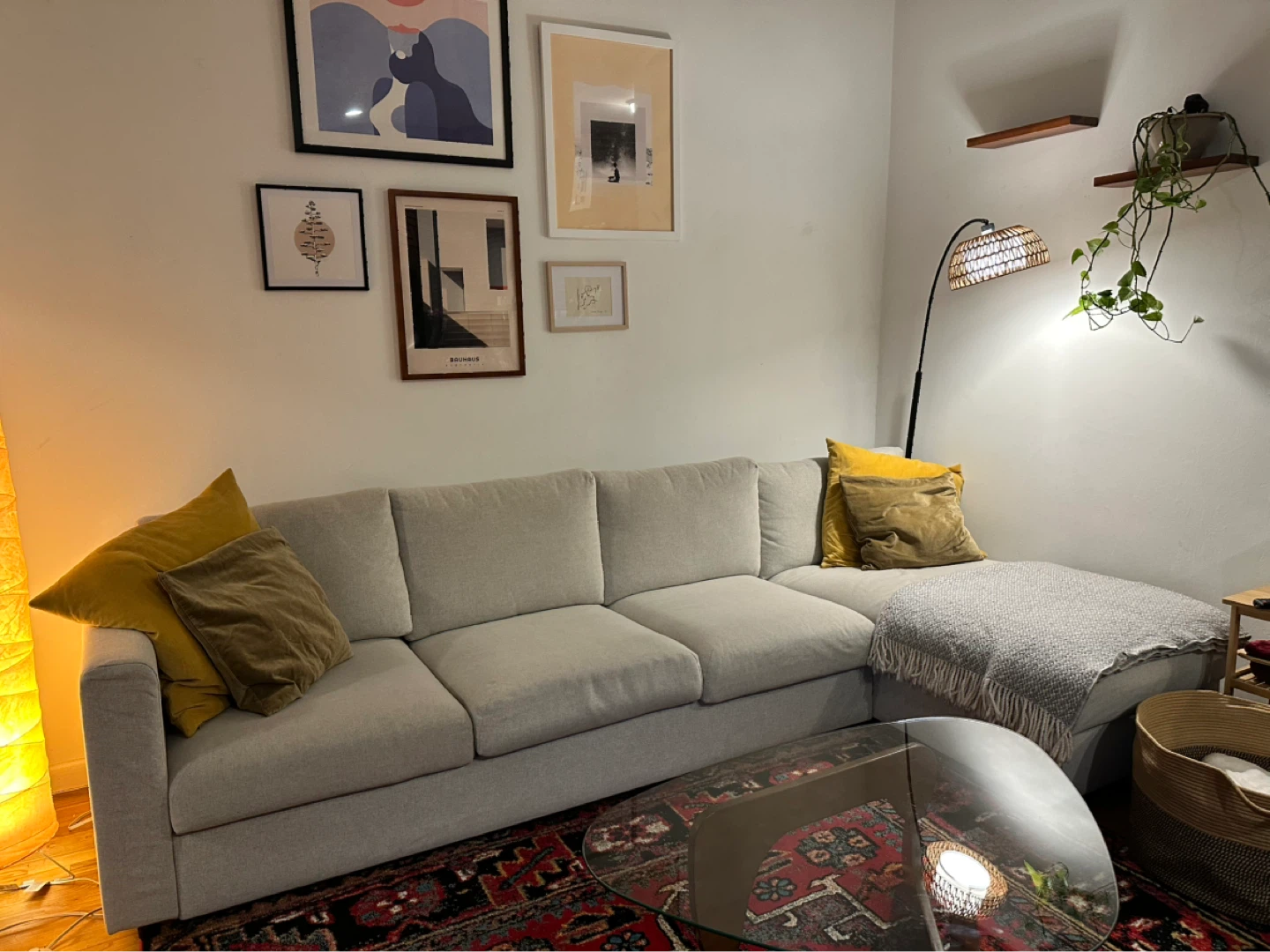 Light Gray Sectional Sofa with Storage - photo 2