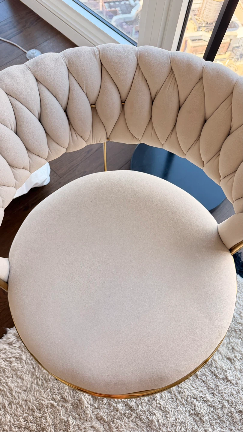 Cream Accent Chair with Gold Legs - photo 5