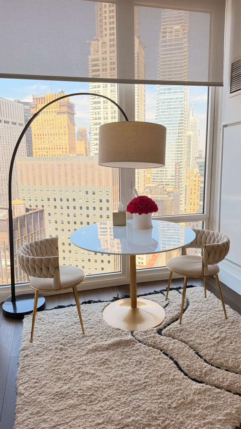 Cream Accent Chair with Gold Legs - photo 4