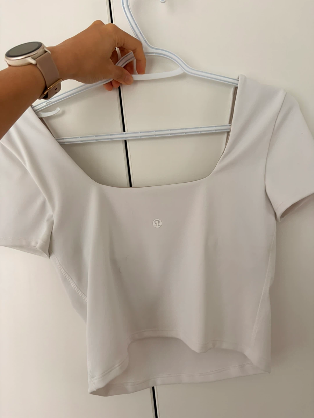 Lululemon White Cropped Square Neck Top - photo 2