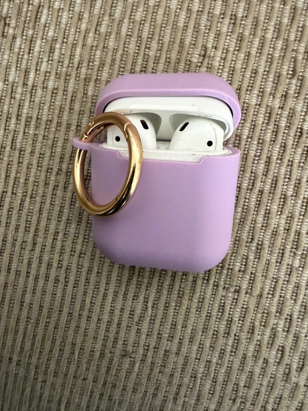 Lilac AirPods Case with Gold Ring