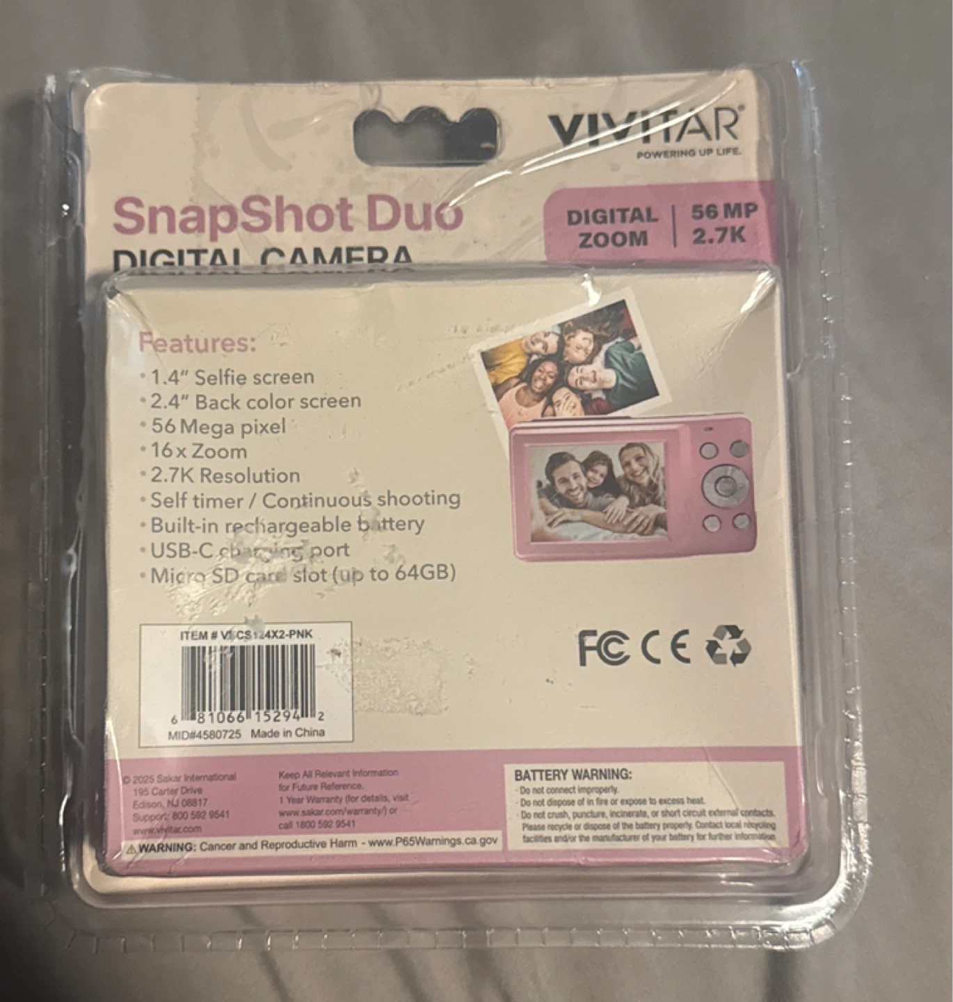 Vivitar SnapShot Duo Digital Camera - Pink - photo 2