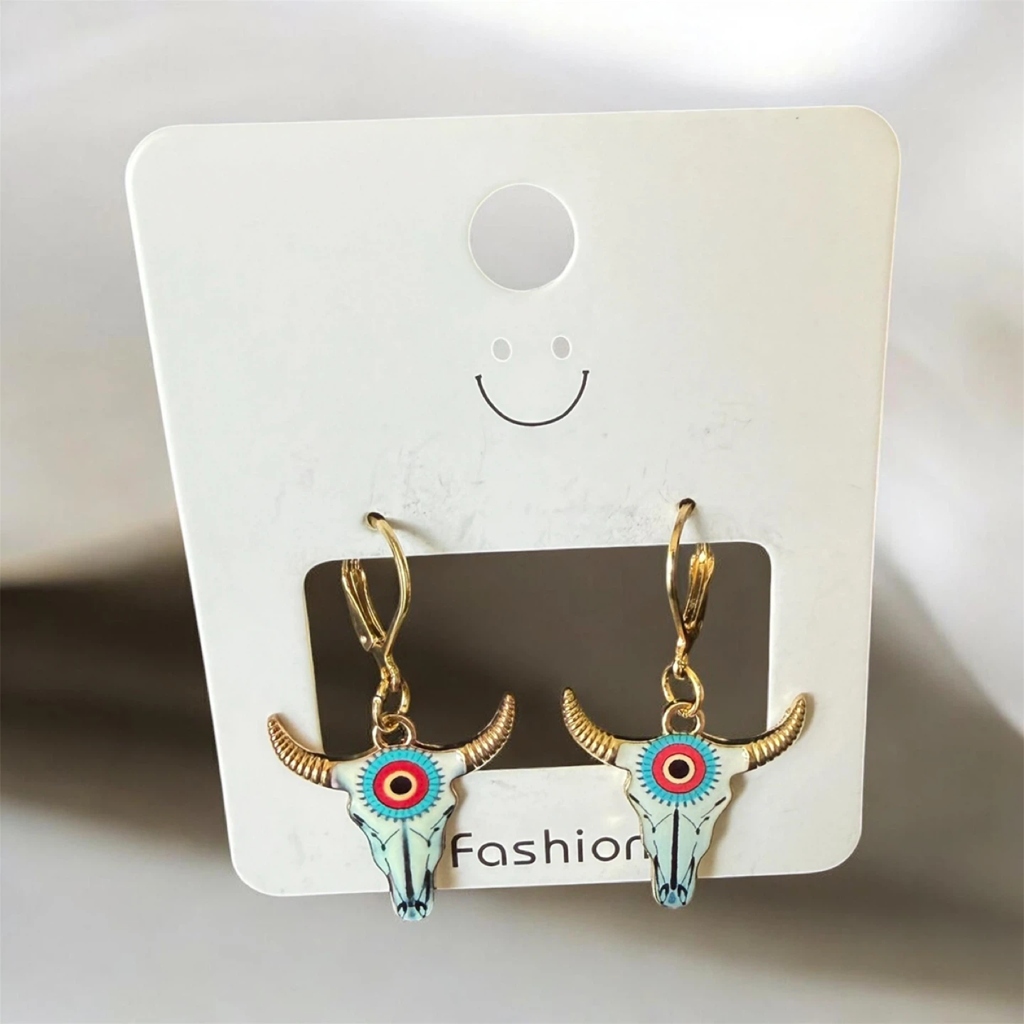 Bull Skull Drop Earrings