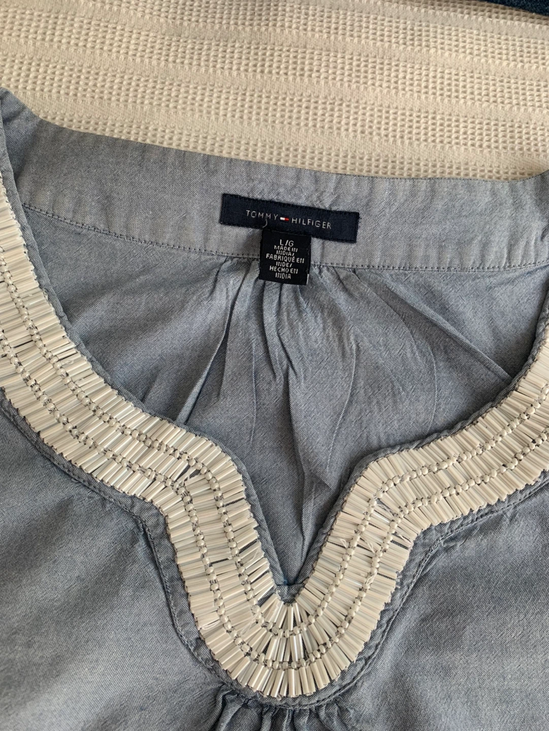 Tommy Hilfiger Grey Embellished V-Neck Top - photo 2