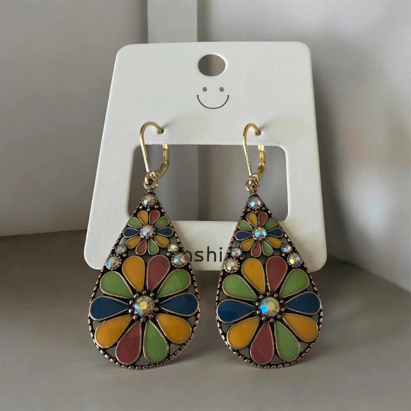 Colourful Bohemian Teardrop Earrings
