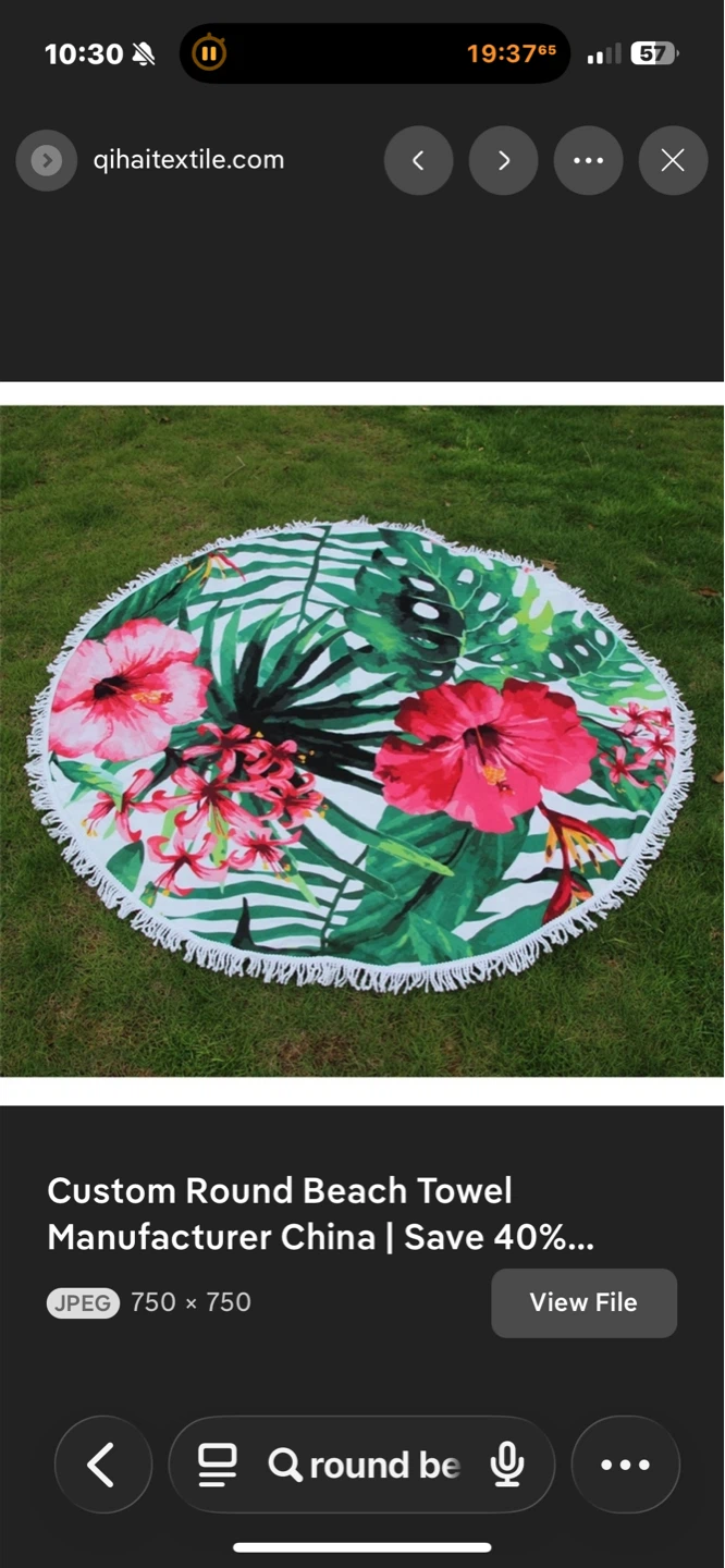 Round Beach Towel with Tassels - photo 2