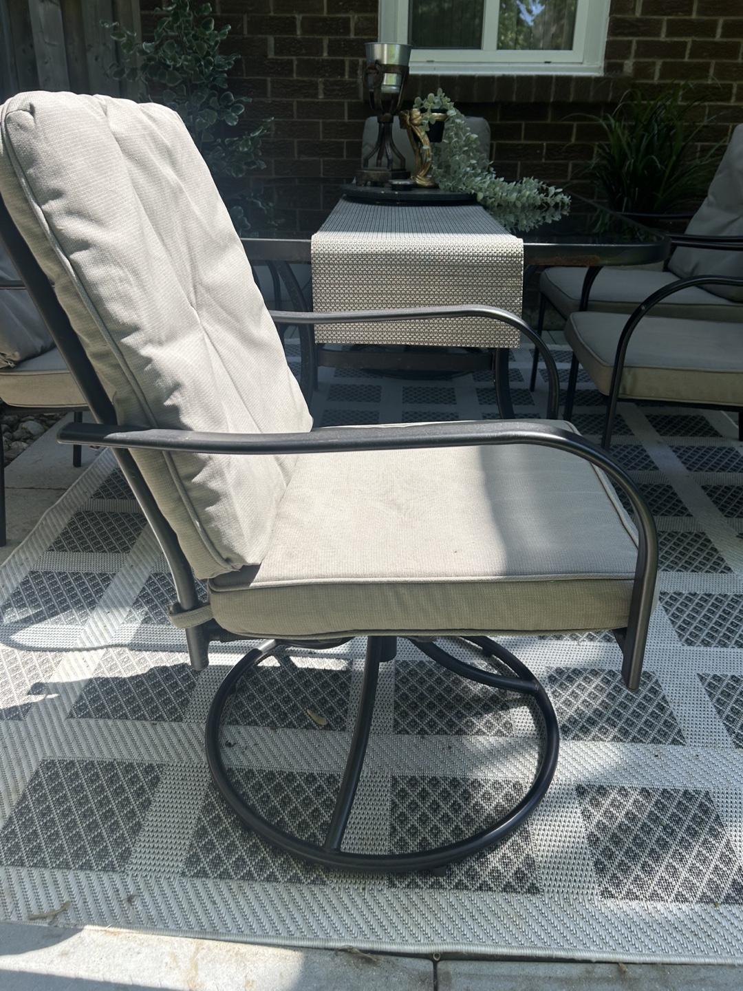 Glass Top Patio Dining Set with 6 Chairs - photo 3