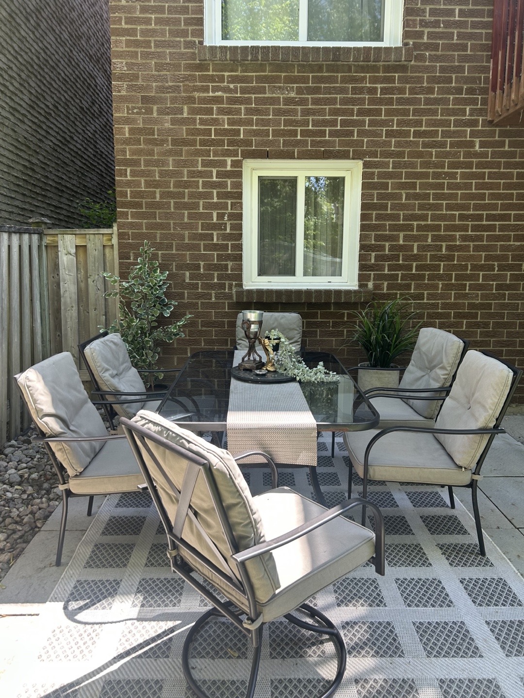 Glass Top Patio Dining Set with 6 Chairs - photo 2