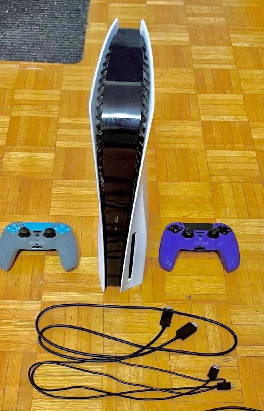 PlayStation 5 Console with Controllers and Cables