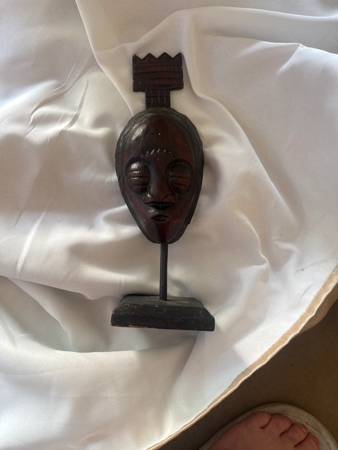 Wooden Carved African Mask Sculpture - photo 2
