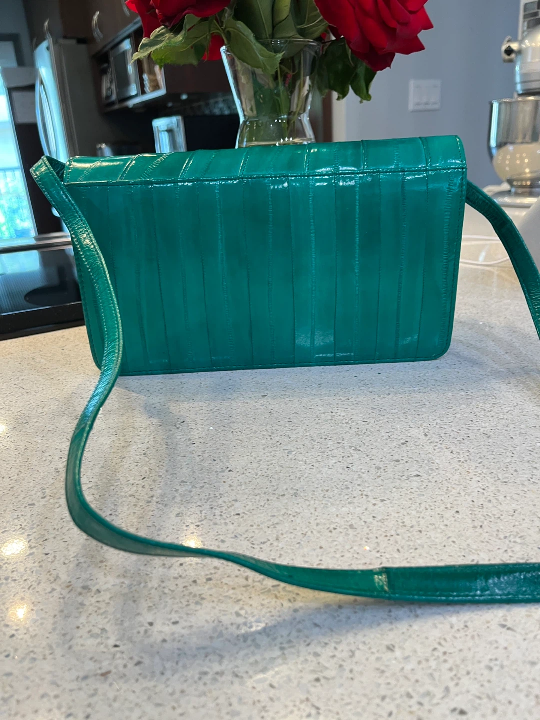 Green Eel Skin Clutch Purse - photo 2