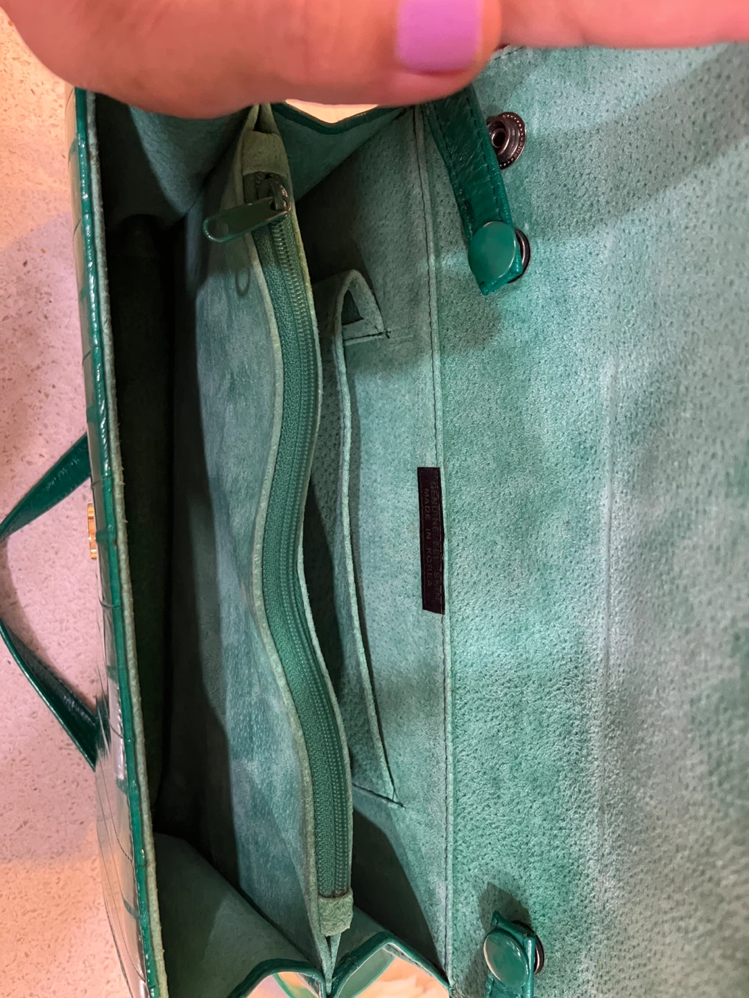 Green Eel Skin Clutch Purse - photo 3