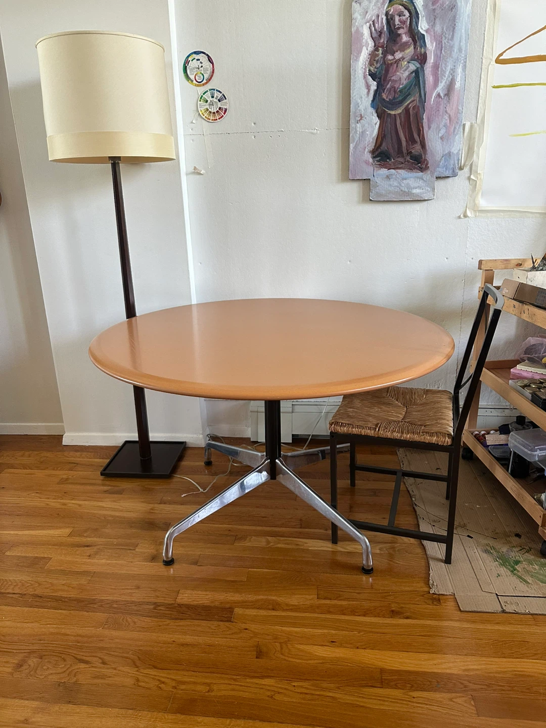 herman miller eames table walnut with aluminum finishings 48”