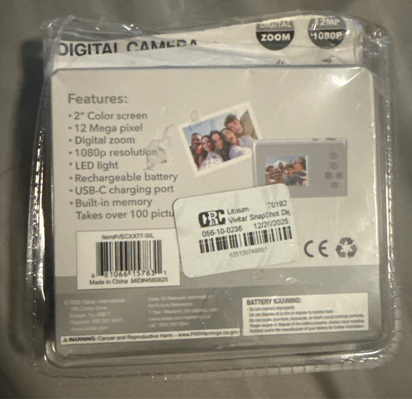 Vivitar VECXX77 SnapShot Digital Camera - photo 2