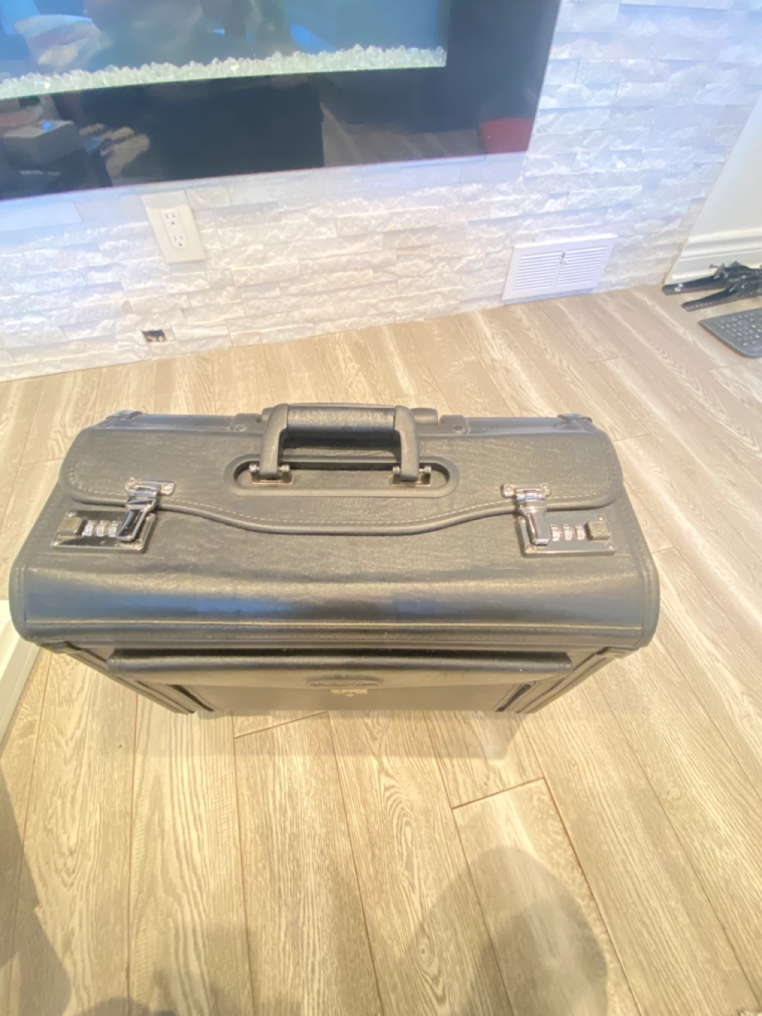 Black Rolling Briefcase with Combination Locks