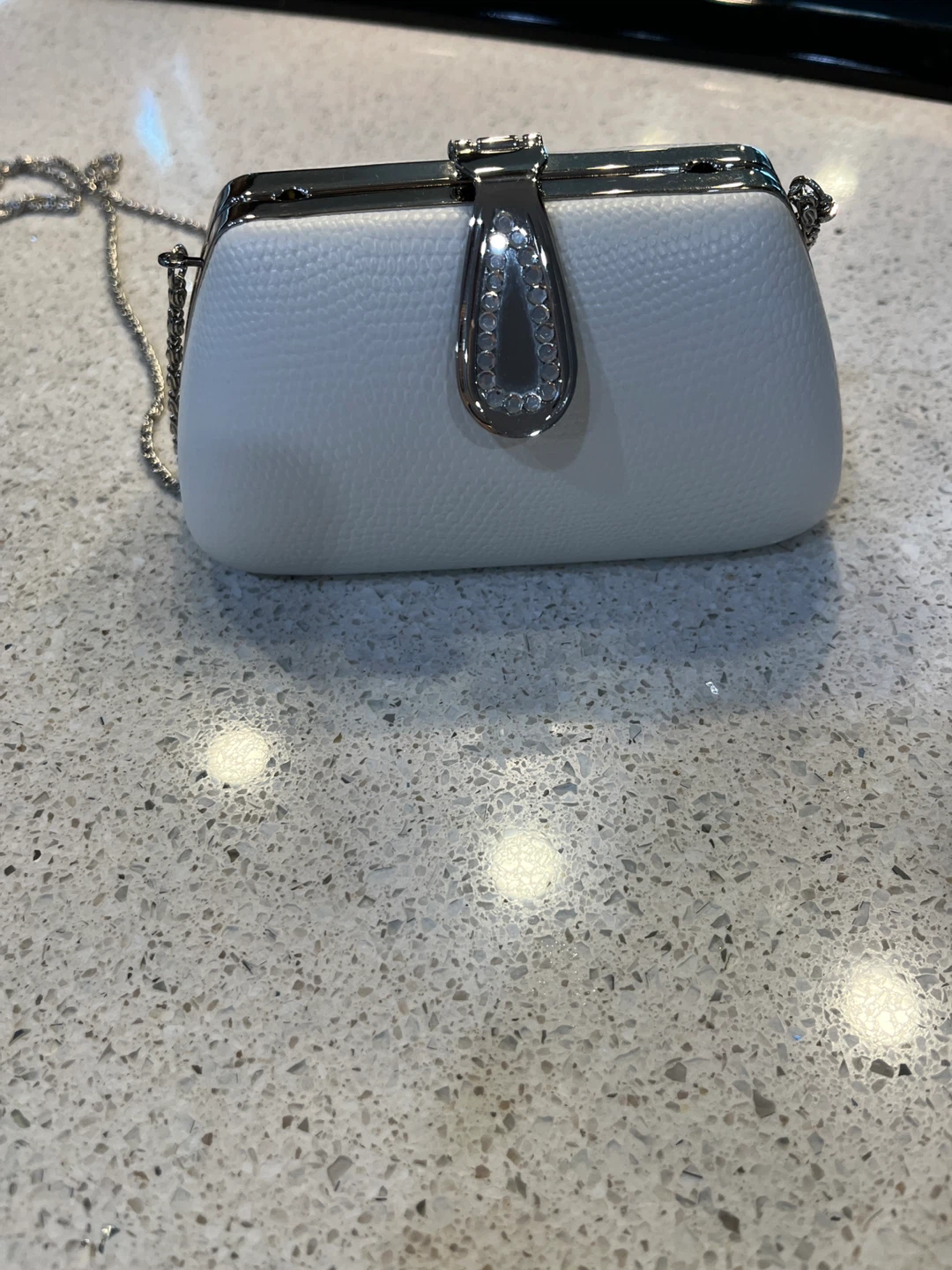 White Clutch Purse with Chain - photo 2
