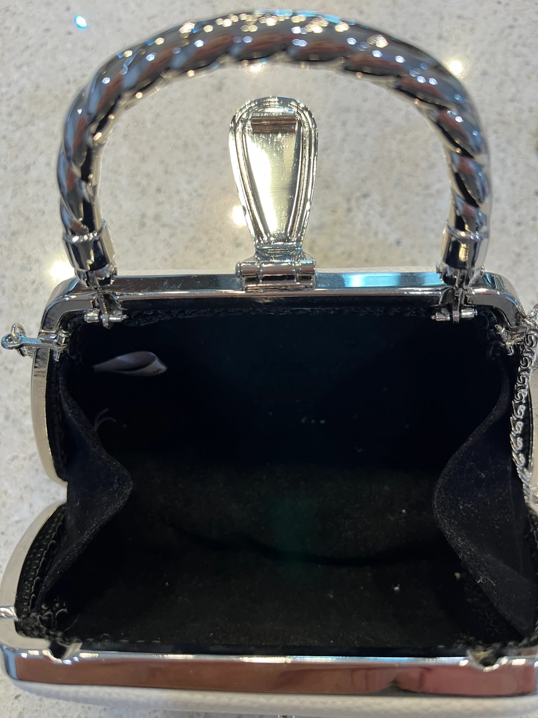 White Clutch Purse with Chain - photo 4