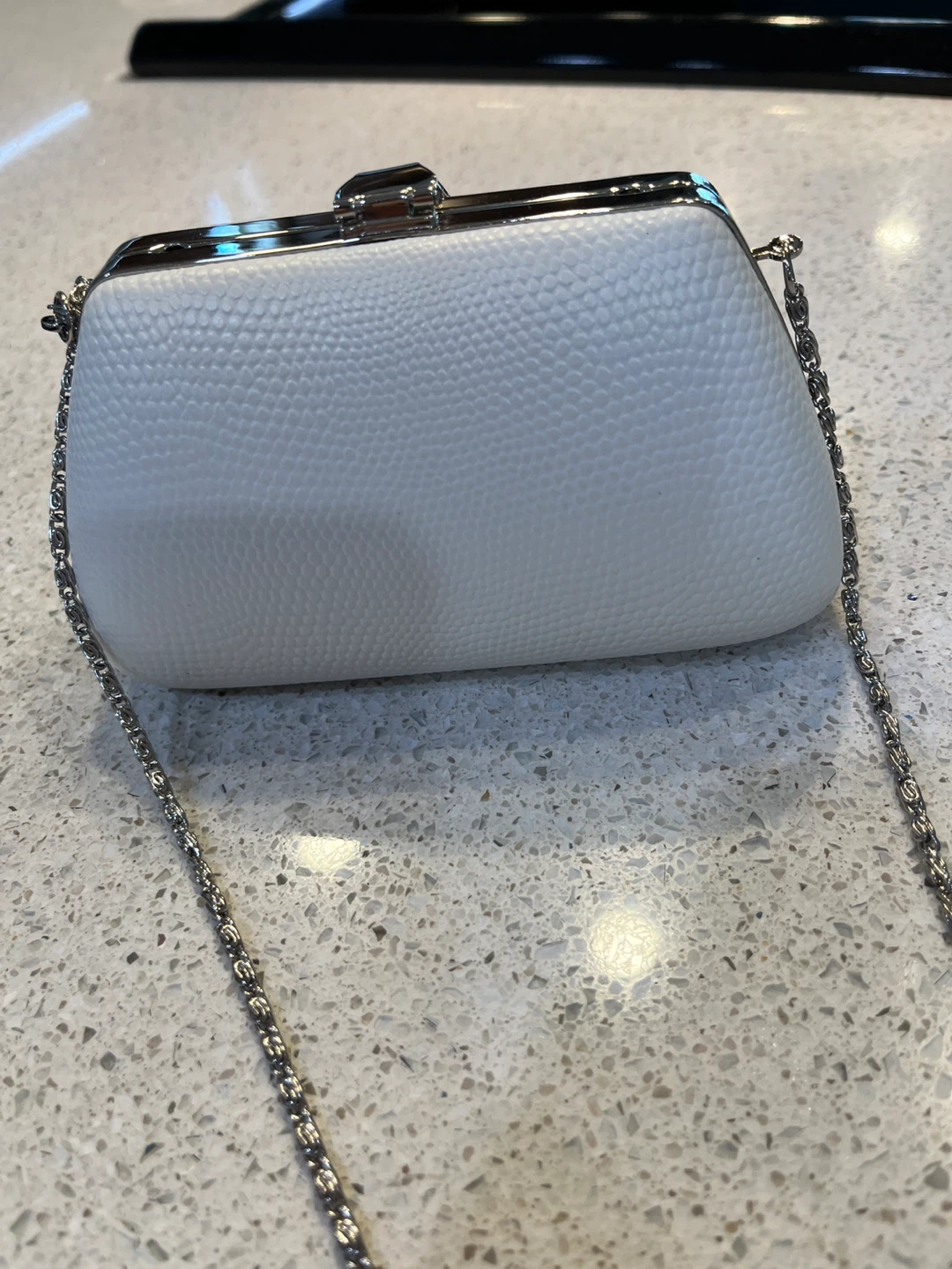 White Clutch Purse with Chain - photo 3