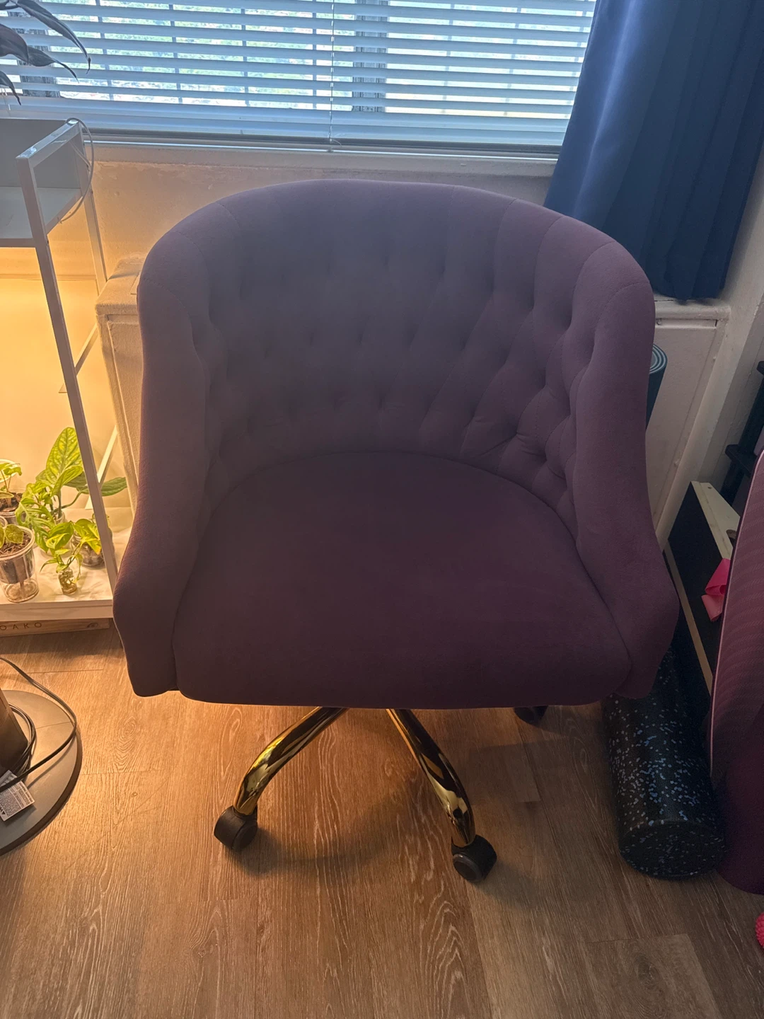 Purple Velvet Office Chair - photo 2
