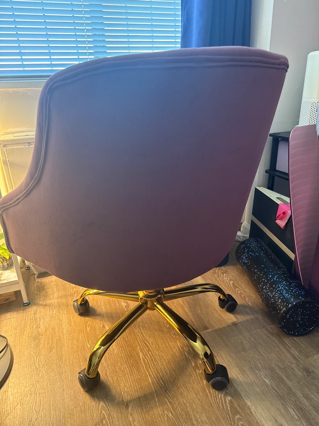 Purple Velvet Office Chair - photo 3
