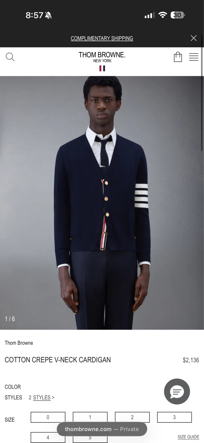 Authentic Thom Browne 4-Bar Milano Stitch V-Neck Cardigan - Navy - photo 4