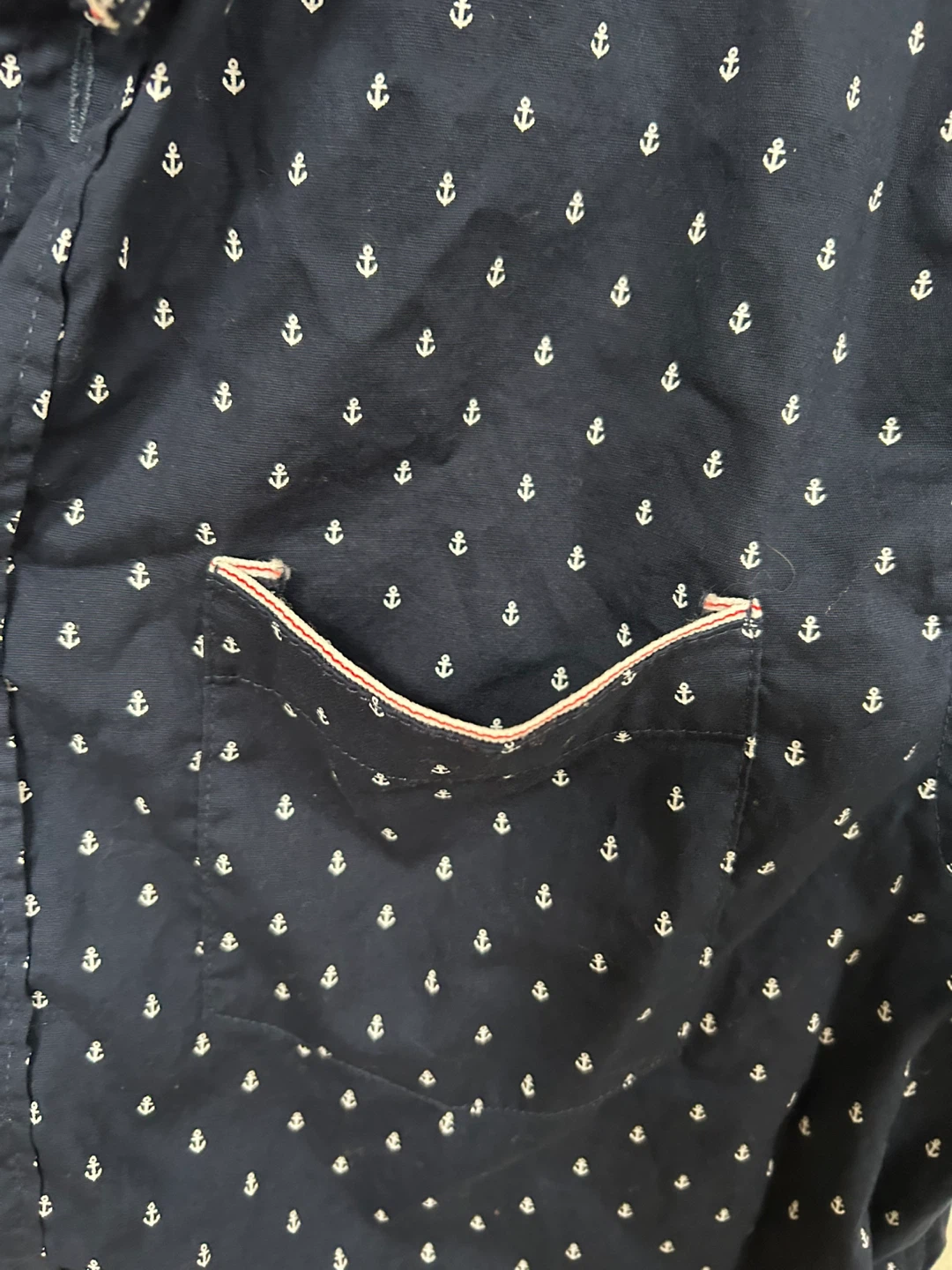 International Report Navy Anchor Print Button-Up Shirt L - photo 3