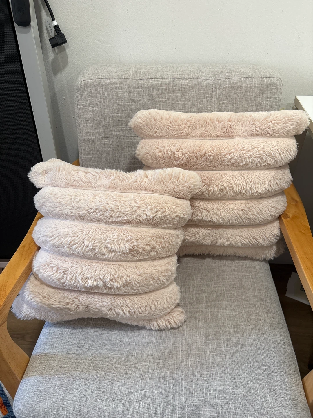 Plush Faux Fur Throw Pillows (Set of 2)