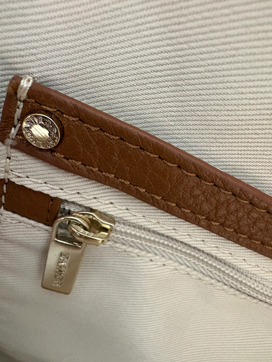 Danier White and Yellow Striped Satchel Purse - photo 5