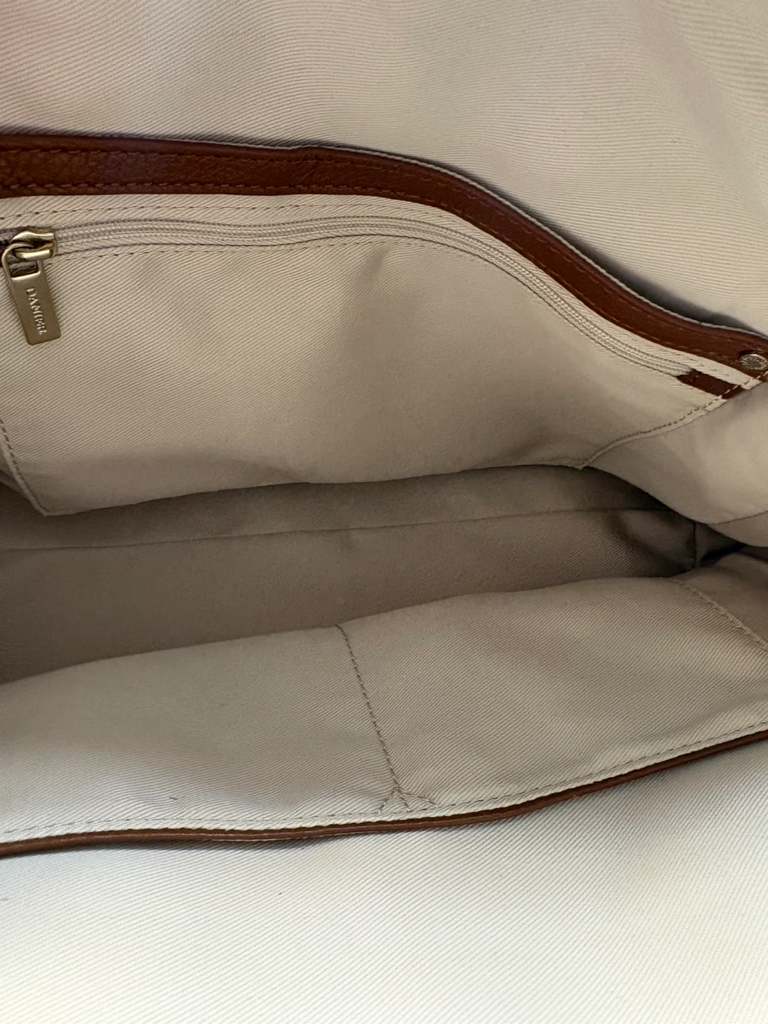 Danier White and Yellow Striped Satchel Purse - photo 4