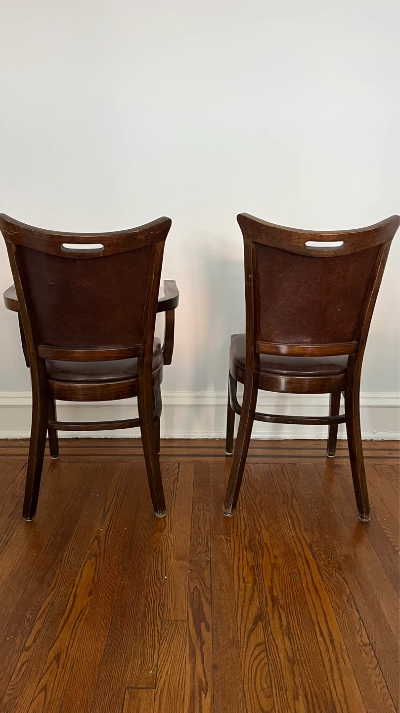Set of 2 Dark Brown Upholstered Dining Chairs