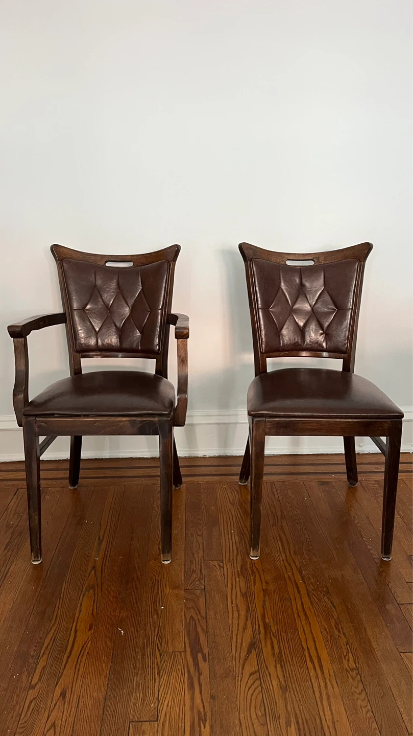 Set of 2 Dark Brown Upholstered Dining Chairs - photo 3