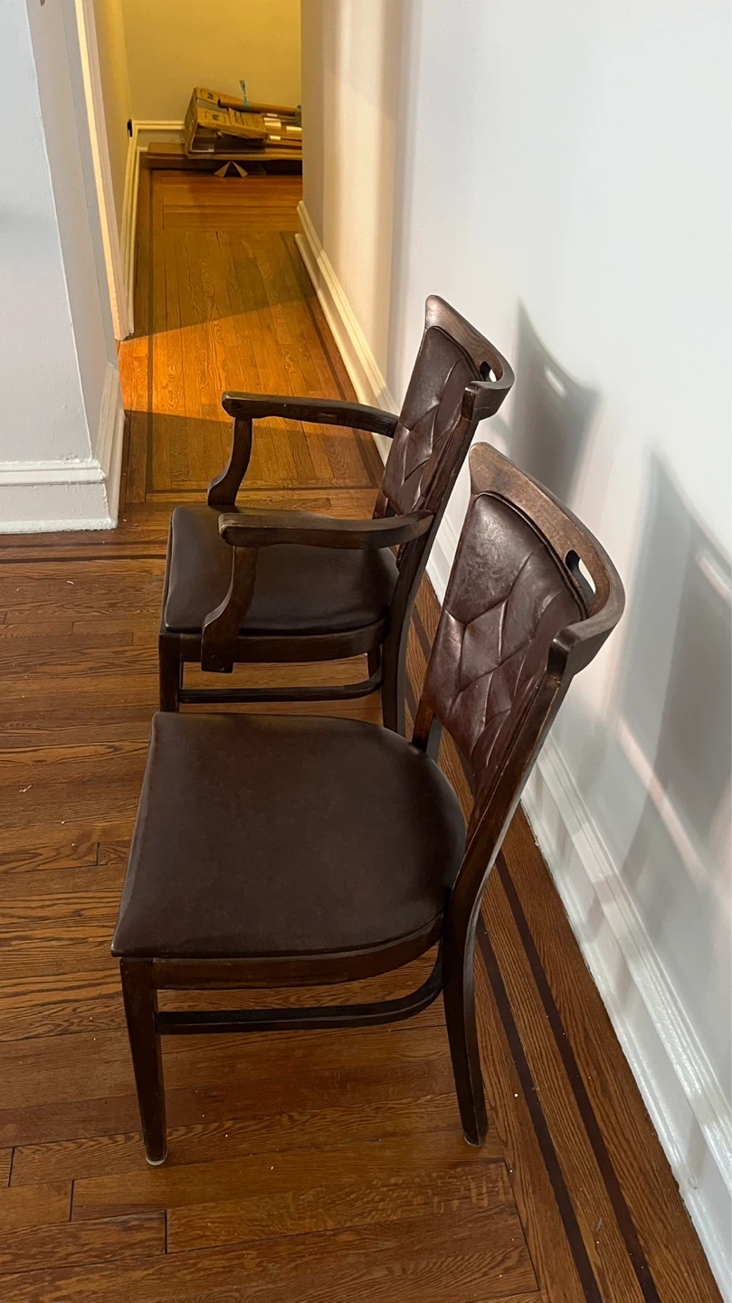 Set of 2 Dark Brown Upholstered Dining Chairs - photo 2