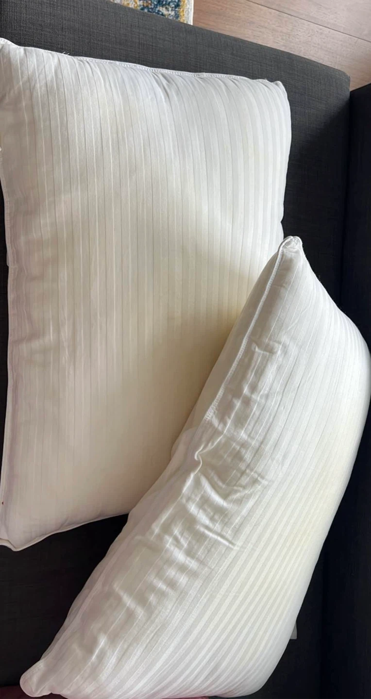 Two Cream Striped Throw Pillows - photo 2