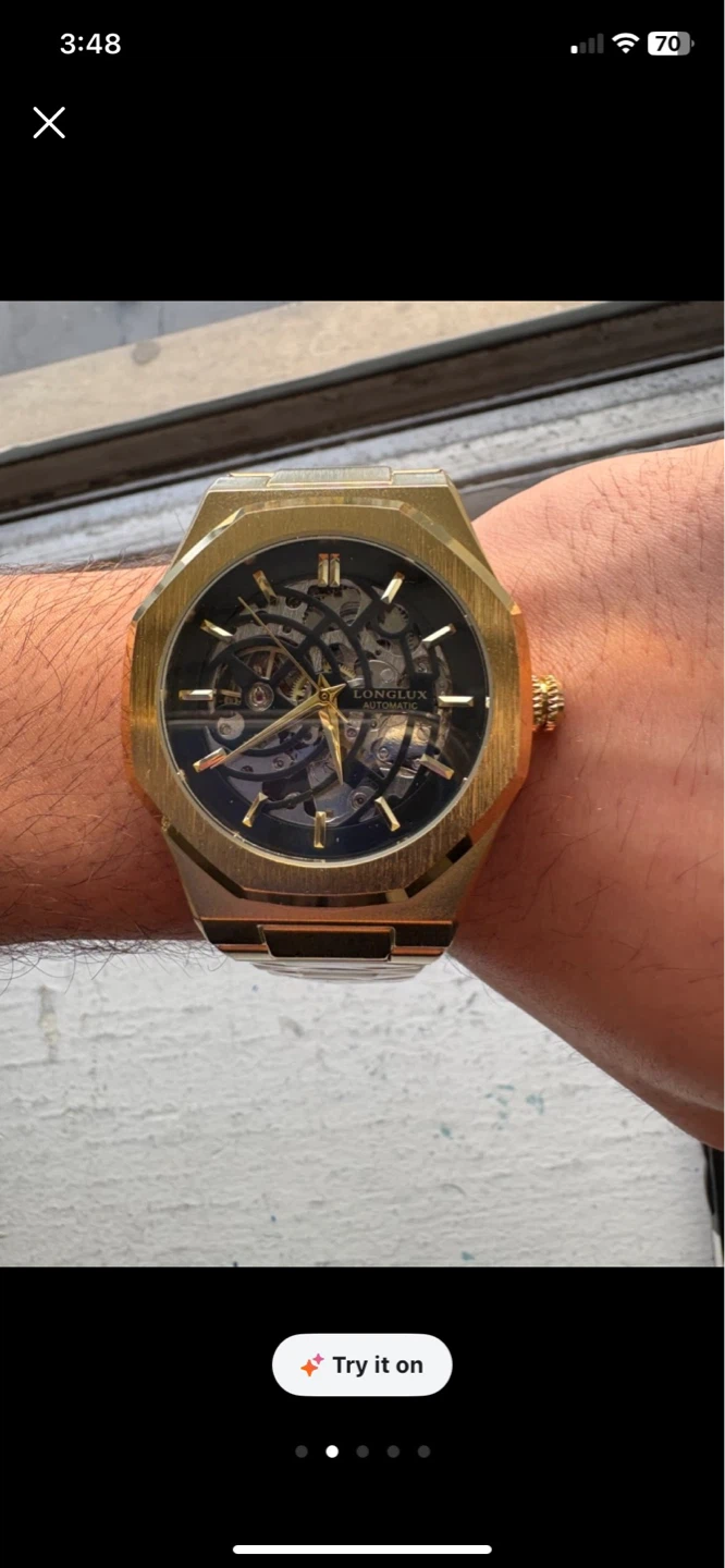 Longlux Automatic Skeleton Watch - Gold - photo 2