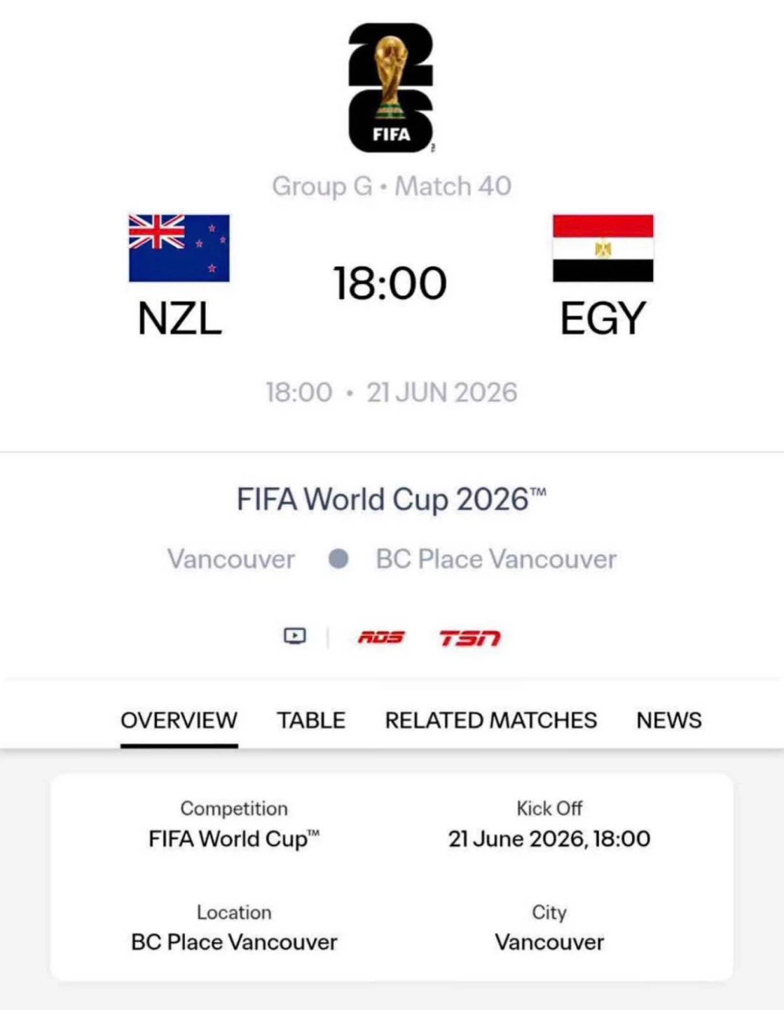FIFA World Cup 2026 Match Ticket