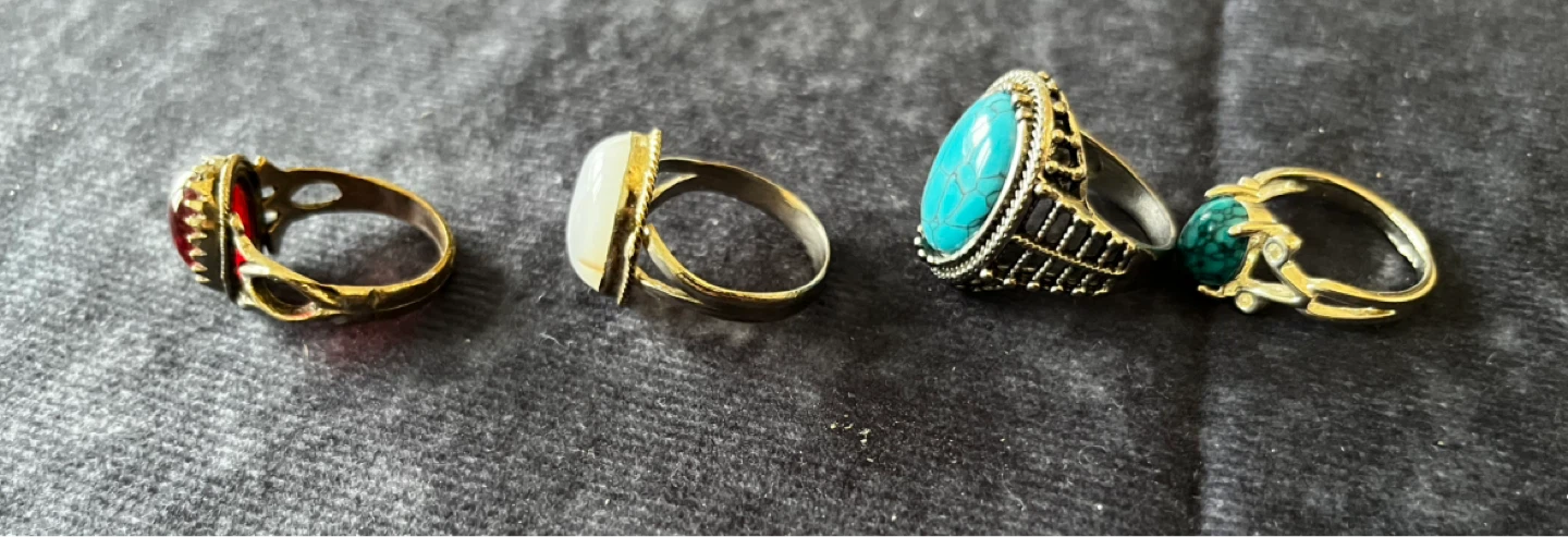 Set of 4 Fashion Rings with Gemstones - photo 3