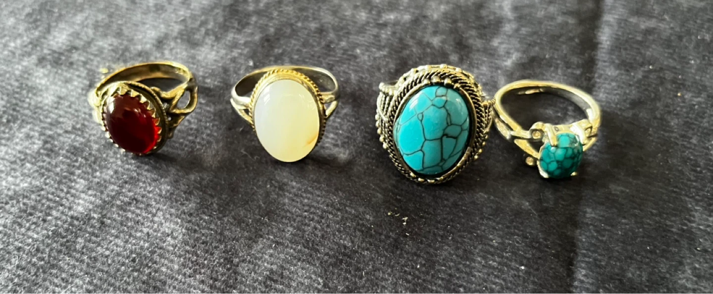 Set of 4 Fashion Rings with Gemstones - photo 5