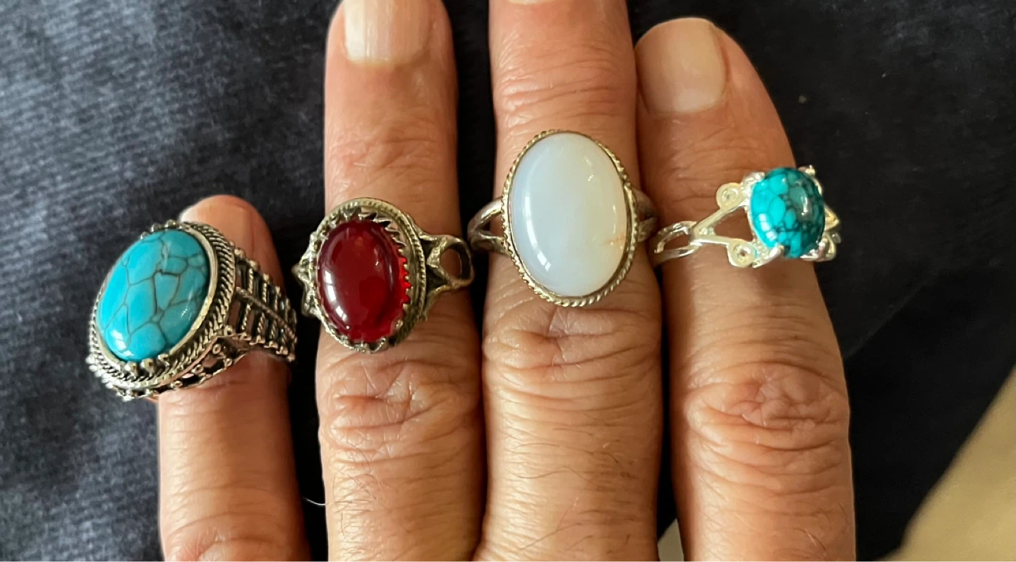 Set of 4 Fashion Rings with Gemstones - photo 2