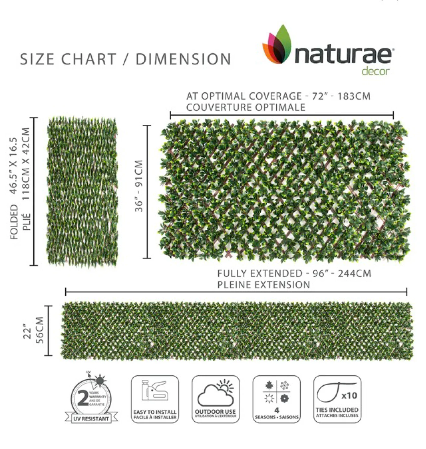Naturae Decor Trellis 40-inch X 80-inch Rose Leaves - photo 5