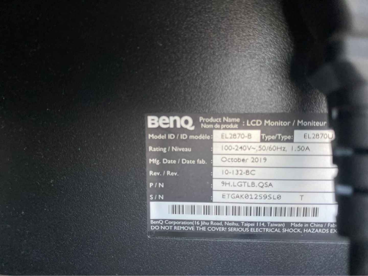BenQ EL2870-B LCD Monitor - photo 3