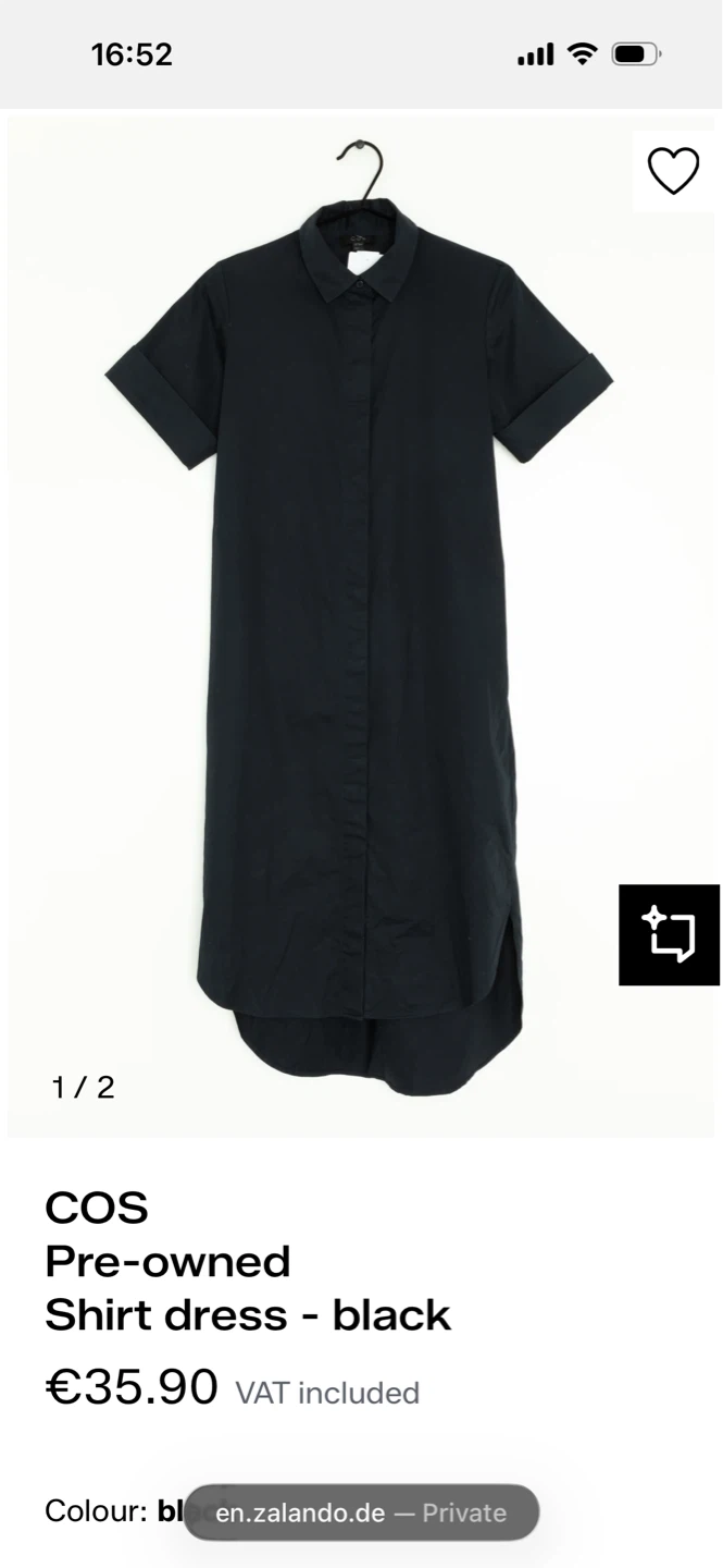 COS Shirt Dress with belt - Black- size US 2