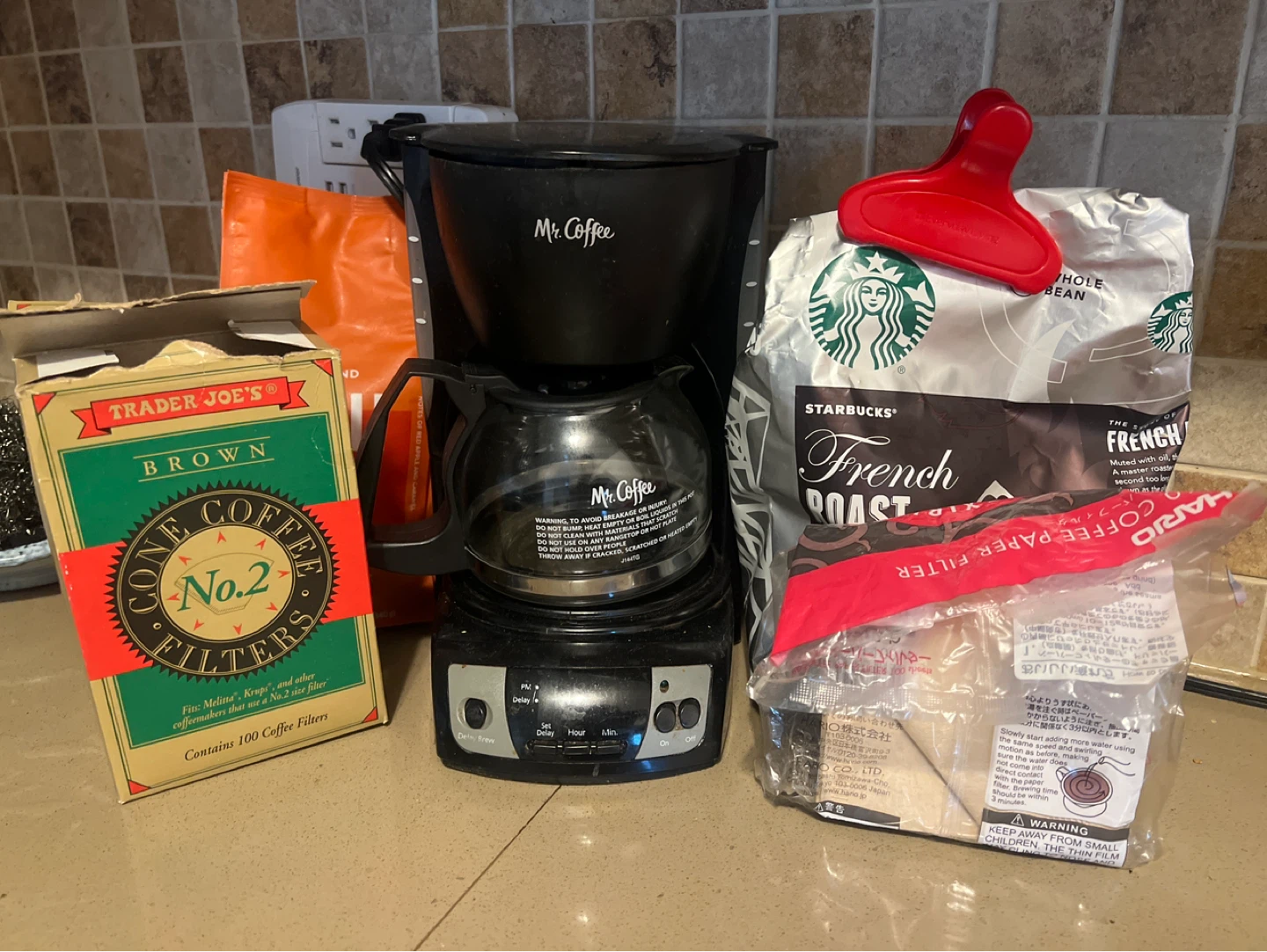 12-Cup Coffee Maker with French Roast Beans & Filters