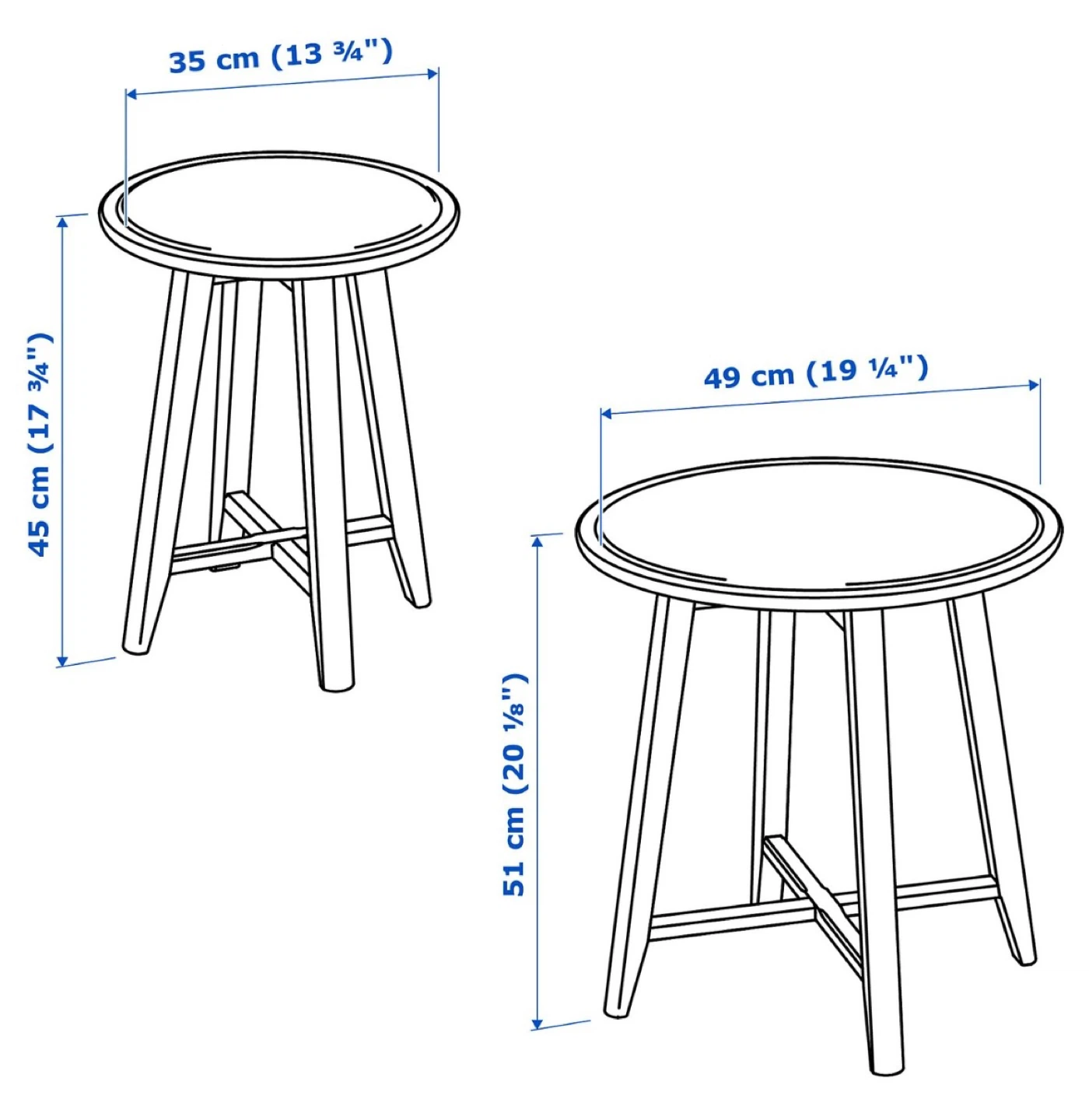 IKEA KRAGSTA Side/Nesting Tables - Set of 2, White - photo 3