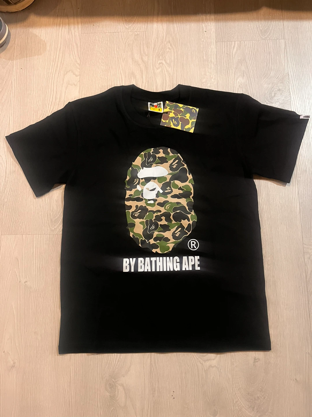 A Bathing Ape BAPE Camo Shark Head T-Shirt Size M
