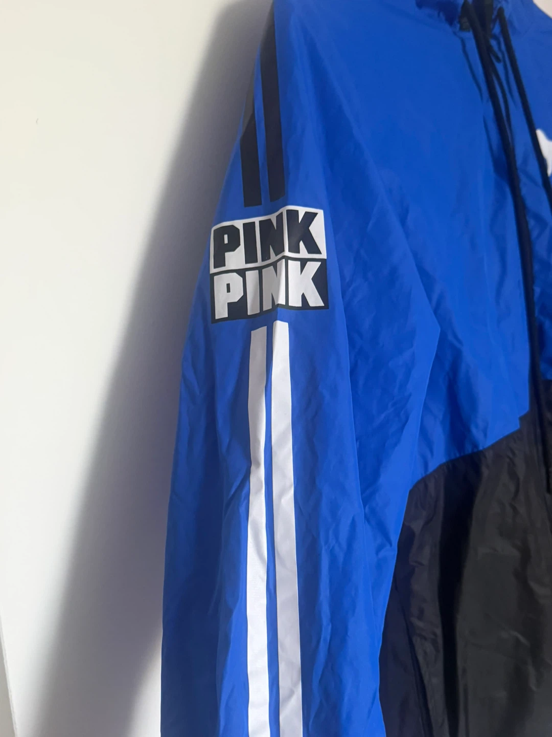 PINK Blue Black Windbreaker Jacket - photo 2