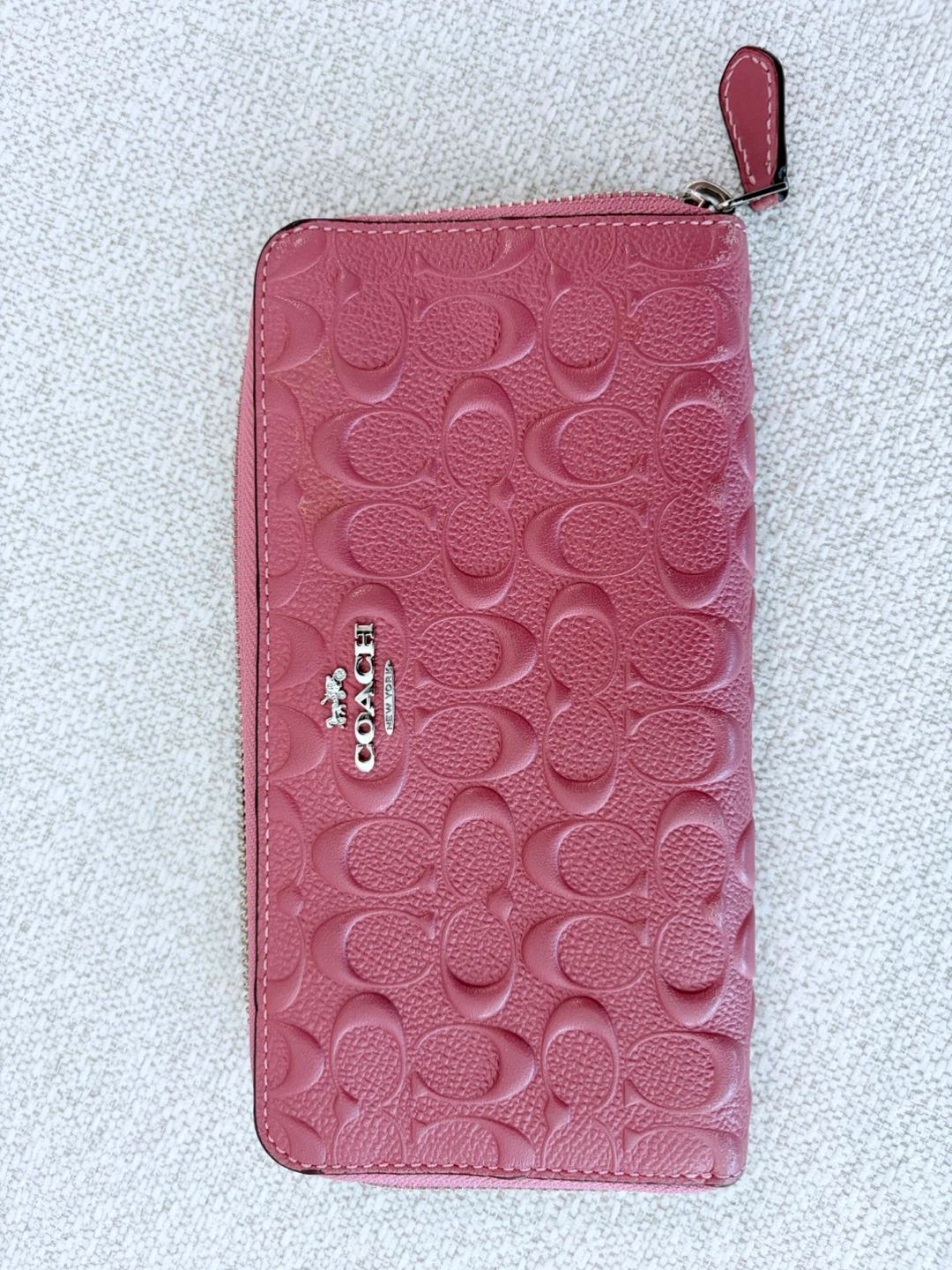 Coach Pink Embossed Signature Zip Around Wallet - photo 3