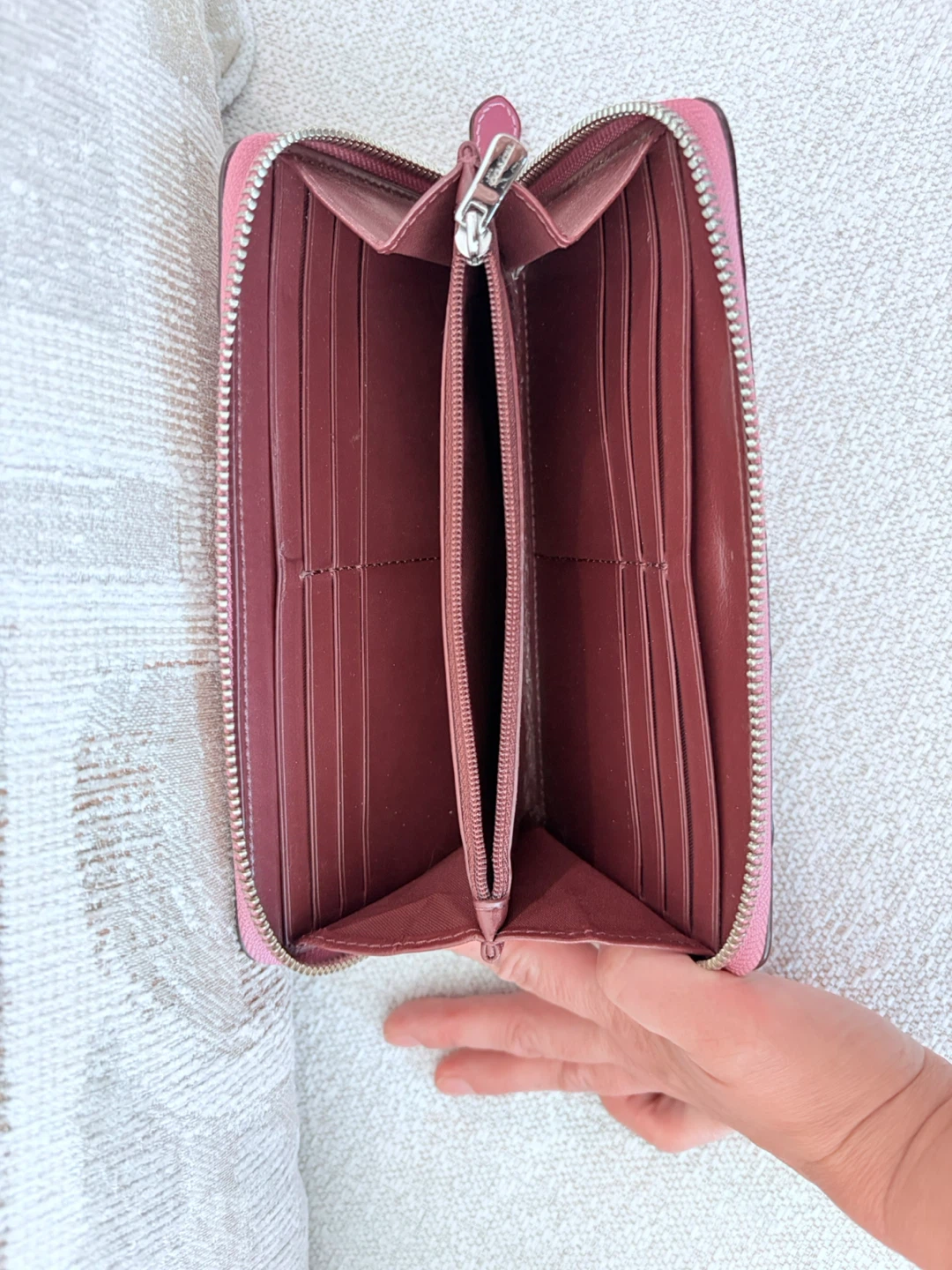 Coach Pink Embossed Signature Zip Around Wallet - photo 2