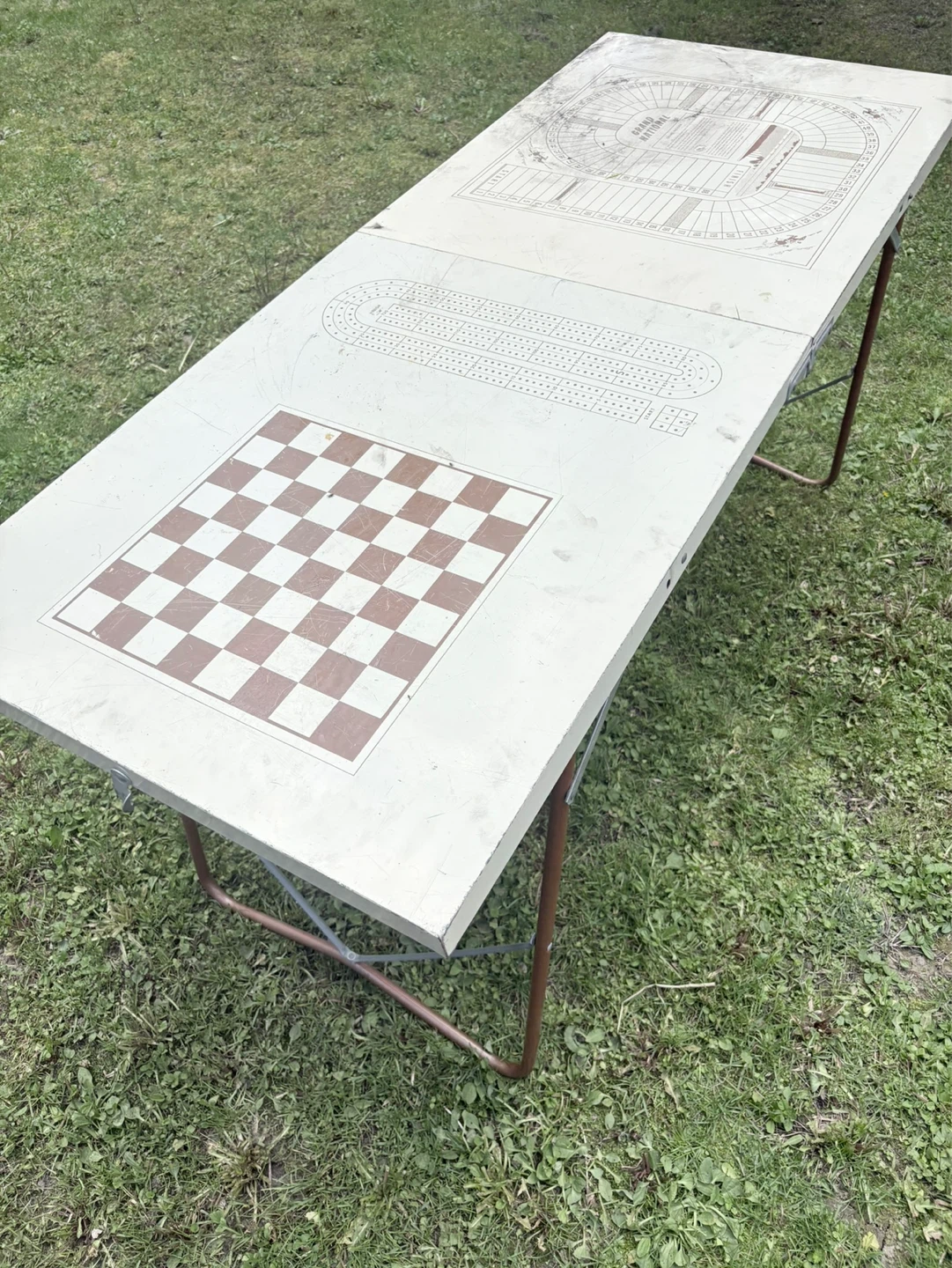 Vintage Folding Game Table - Chess, Cribbage, Grand National