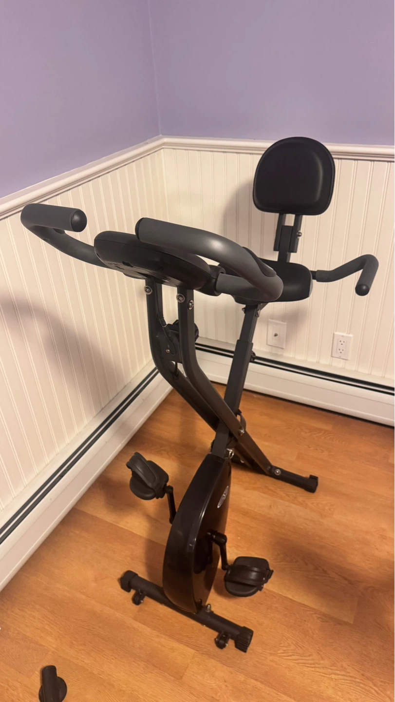 Black Exercise Bike with Back Support - photo 2