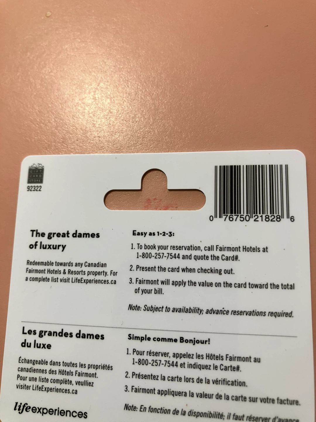 $100 Fairmont Hotels & Resorts Gift Card - photo 2